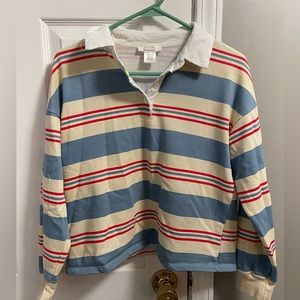 Striped long-sleeve top